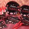 171 Pcs Happy Birthday Party Supplies 24 Set Disposable Party Tableware include Plates Cups Napkins Cutlery and Banner Tablecloth Birthday Dinner Decorations for Men Woman(Black, Red)